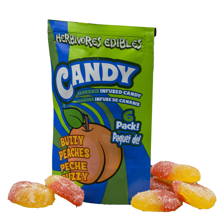 Herbivores Edibles – Buzzy Peaches Gummies | BC Weed Edible Canada