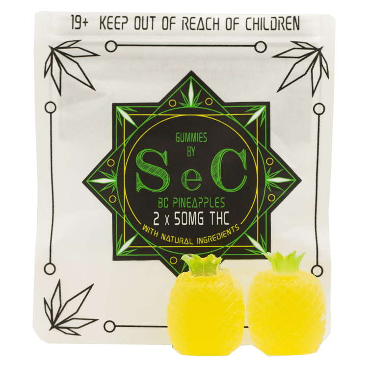 SEC – BC Pineapples – 100mg THC | BC Weed Edible Canada