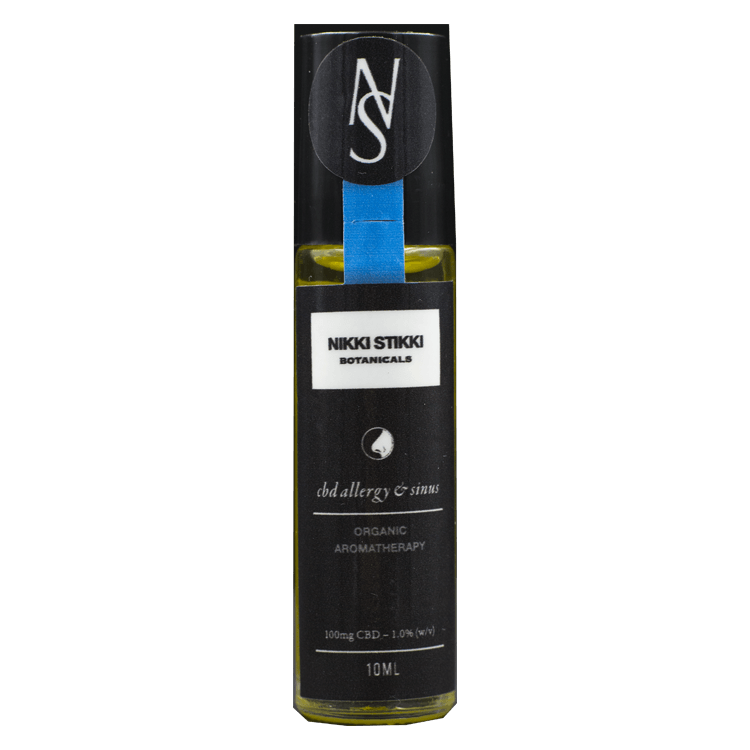 Nikki Stikki Botanicals – Organic Aromatherapy – CBD Allergy and Sinus Roller 100mg CBD | BC Weed Edible Canada