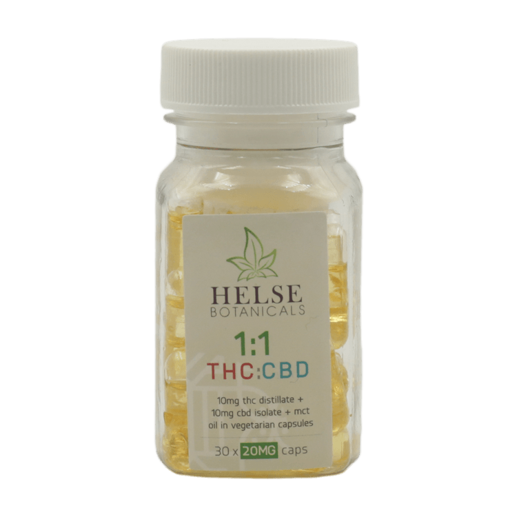 Helse Botanicals – 1:1 THC/CBD Capsules | BC Weed Edible Canada