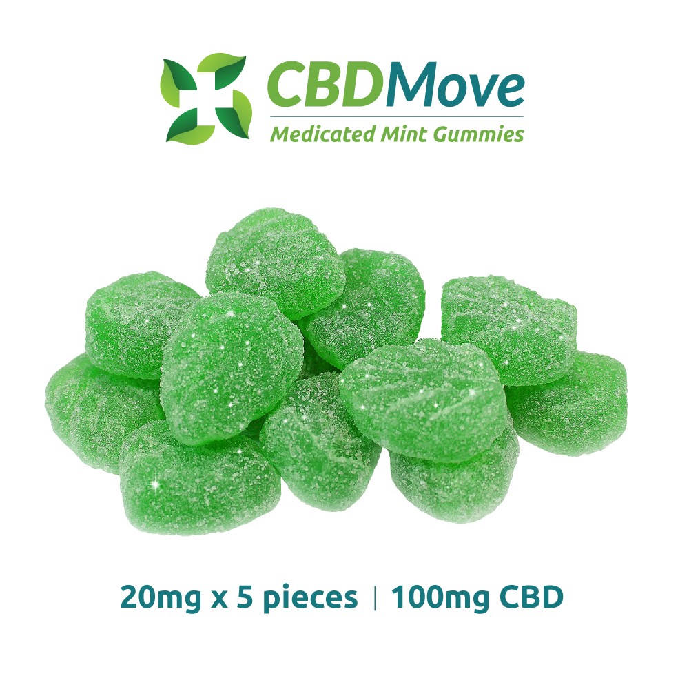 CBD Move – CBD Gummies – Mint Leaves – 100mg | BC Weed Edible Canada
