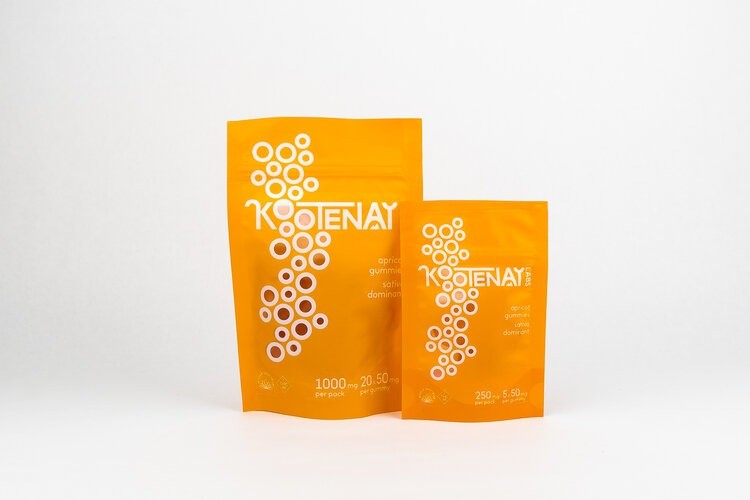 Kootenay Labs – 1:1 Gummies – Tangerine – 1000mg | BC Weed Edible Canada