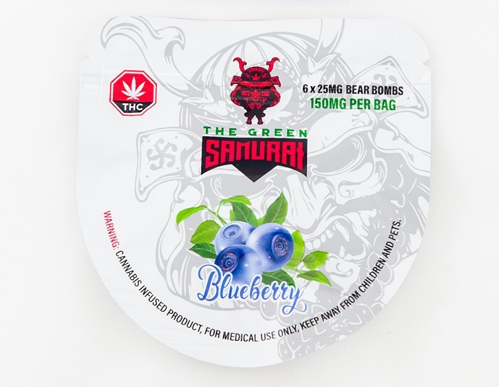 The Green Samurai – Blueberry Gummies – 150mg | BC Weed Edible Canada