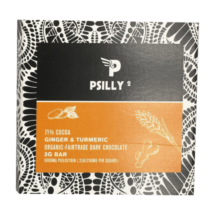 Psilly – Dark Chocolate Bar – Ginger & Turmeric | BC Weed Edible Canada