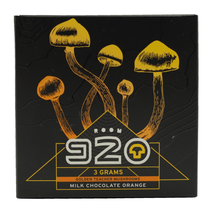 Room 920 – Mushroom Chocolate Bar – Milk Chocolate Orange – 3 grams | BC Weed Edible Canada