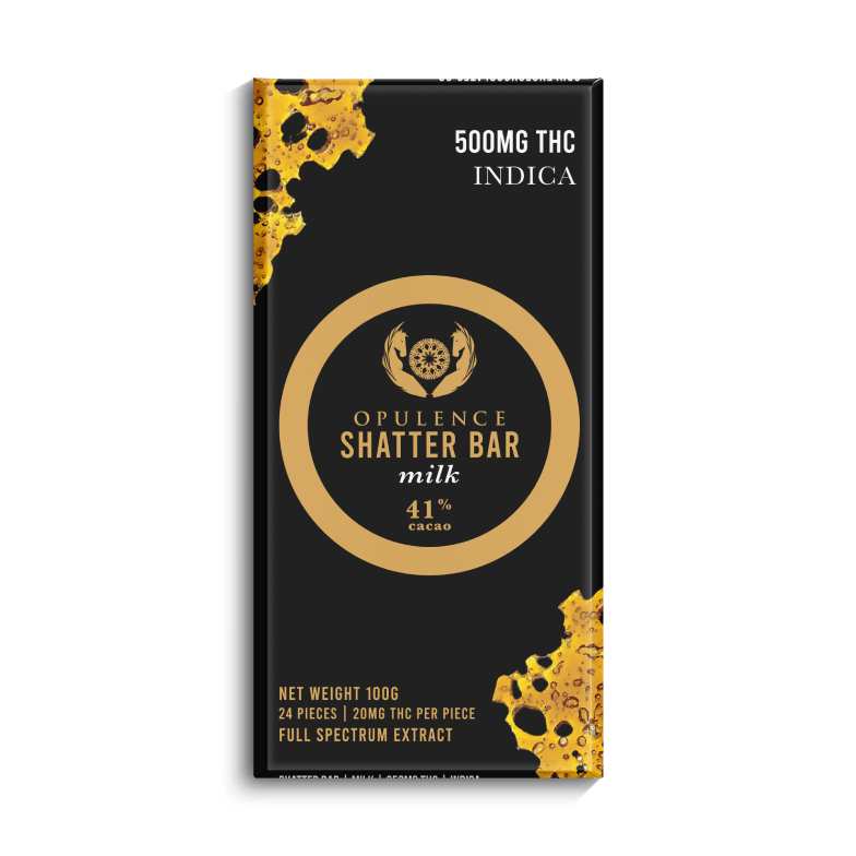Opulence – Shatter Bar – Milk Chocolate Indica | BC Weed Edible Canada